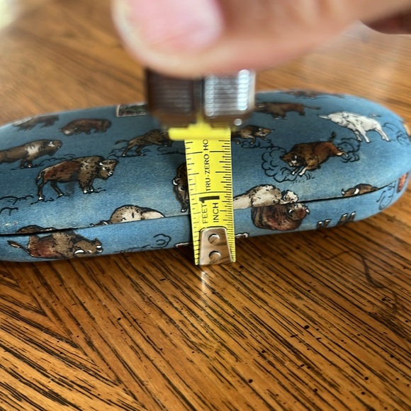 Silk coveredNicole Miller GlassesCaseBlue withBuffalo🦬America’s WestYELLOWSTONE - Picture 6 of 6